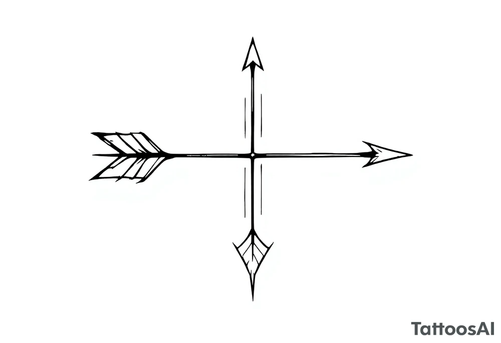 one  arrow  that look down tattoo idea