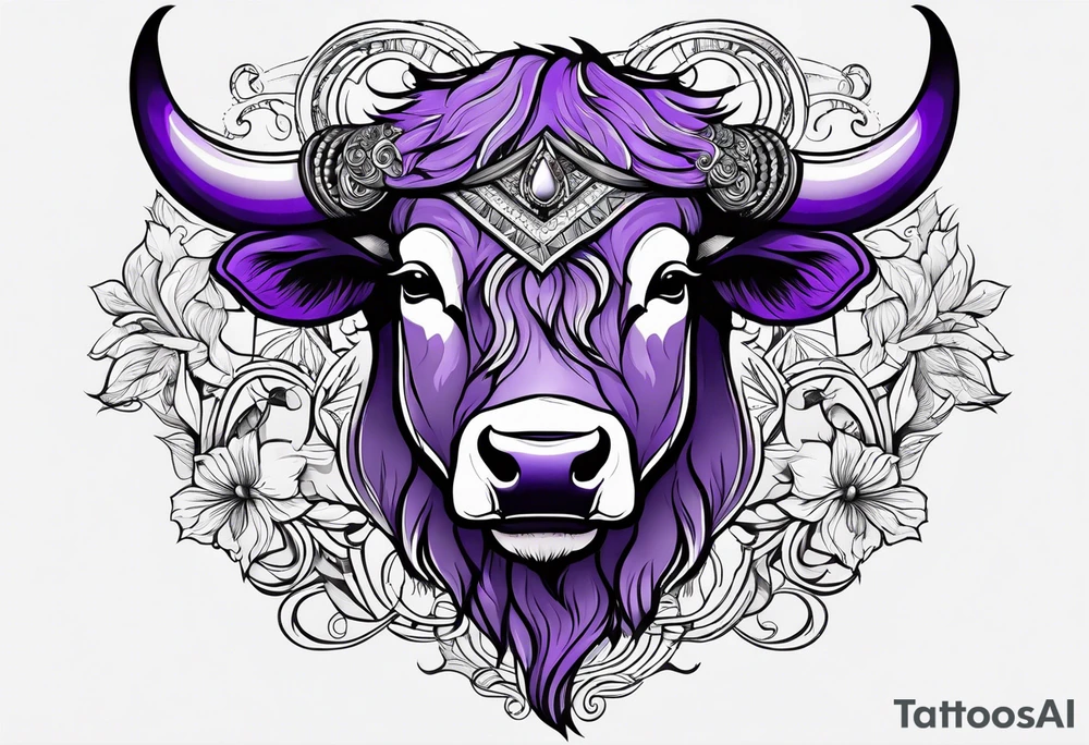 purple buffalo tattoo idea