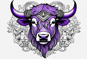 purple buffalo tattoo idea