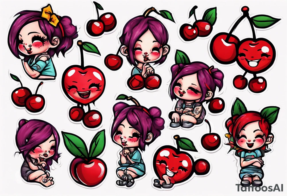 cherry cuddles character tattoo idea