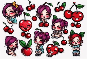 cherry cuddles character tattoo idea