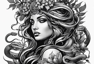 Medusa with Dionaea muscipula instead of snakes tattoo idea