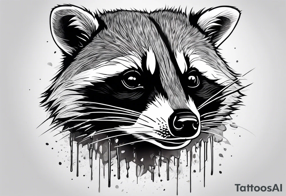 raccoon making sparks with boosting cable tattoo idea
