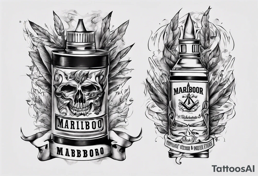 Marlboro Cigarette tattoo idea