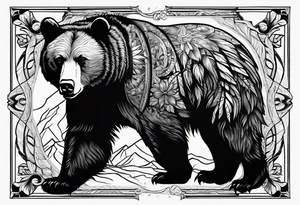 bear next to raven tattoo idea