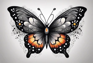 A vibrant butterfly with colorful wings, resting on a flower, showcasing transformation and beauty.” tattoo idea