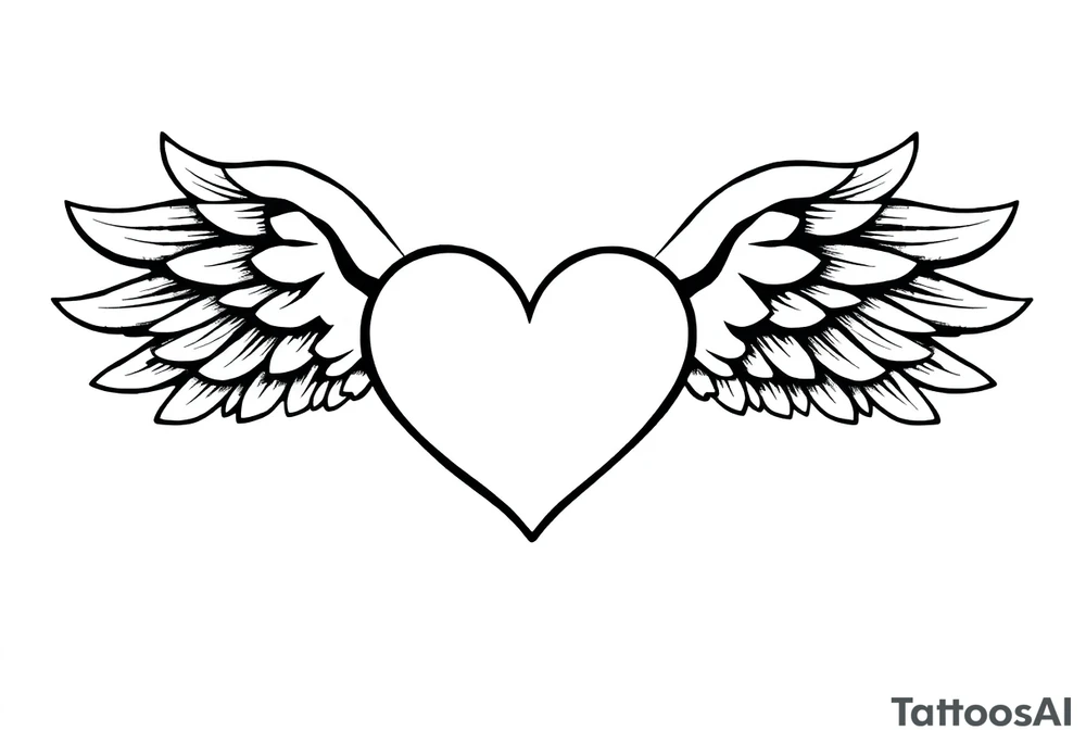 Heart and angel wings tattoo idea