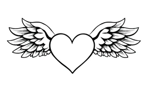 Heart and angel wings tattoo idea