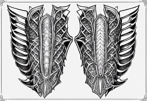 Dragonscale Leg armor symmetrical tattoo idea