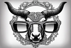 capricorn with sunglasses tattoo idea