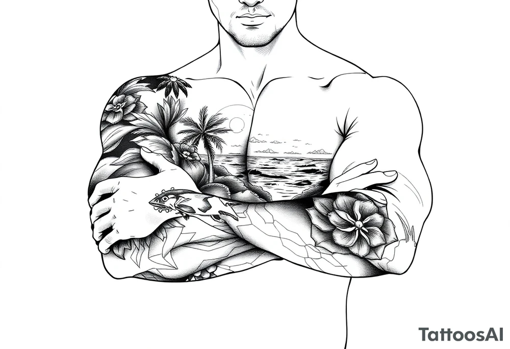 beach themed stamp tattoos tattoo idea