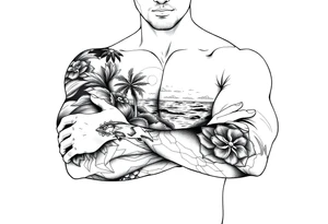 beach themed stamp tattoos tattoo idea
