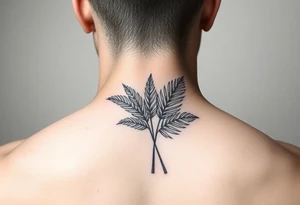 palm leaves neck tattoo tattoo idea