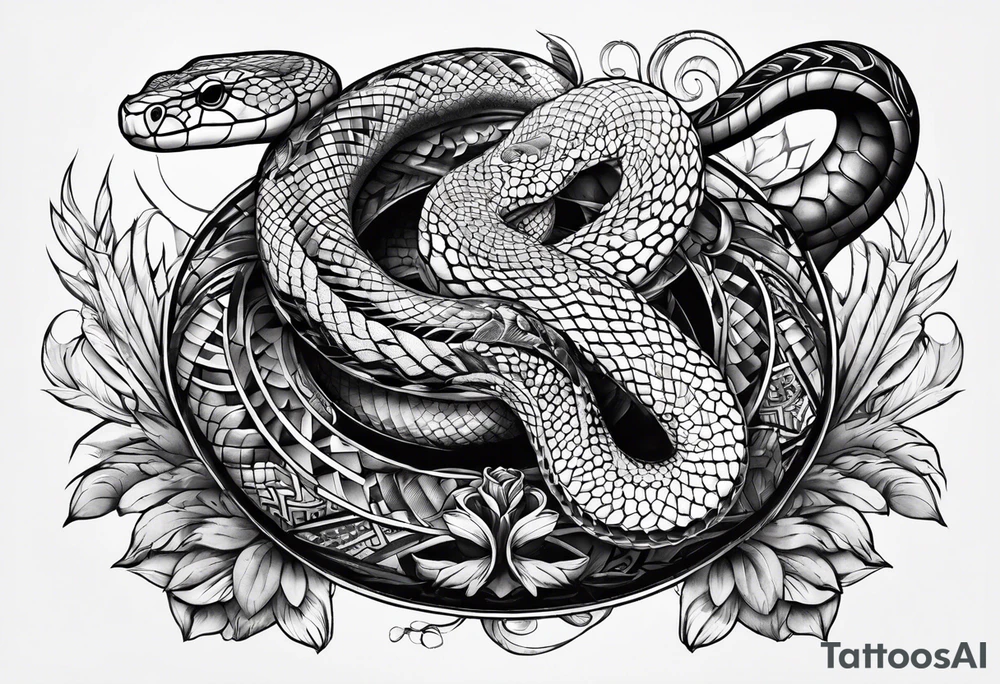Raphidophora and snake. tattoo idea