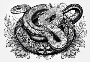 Raphidophora and snake. tattoo idea