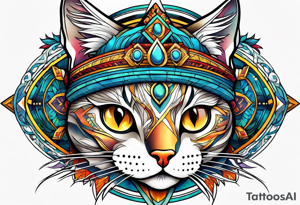 Third eye cat tattoo idea