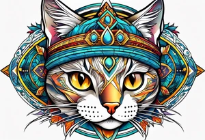 Third eye cat tattoo idea