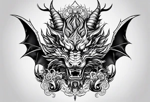 dragon, asian, vietnamese, japanese, oni, big, simple tattoo idea