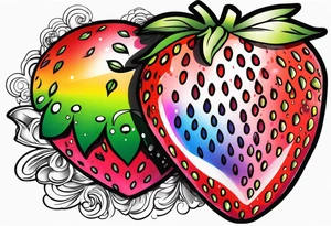 Graffiti Rainbow Strawberry tattoo idea