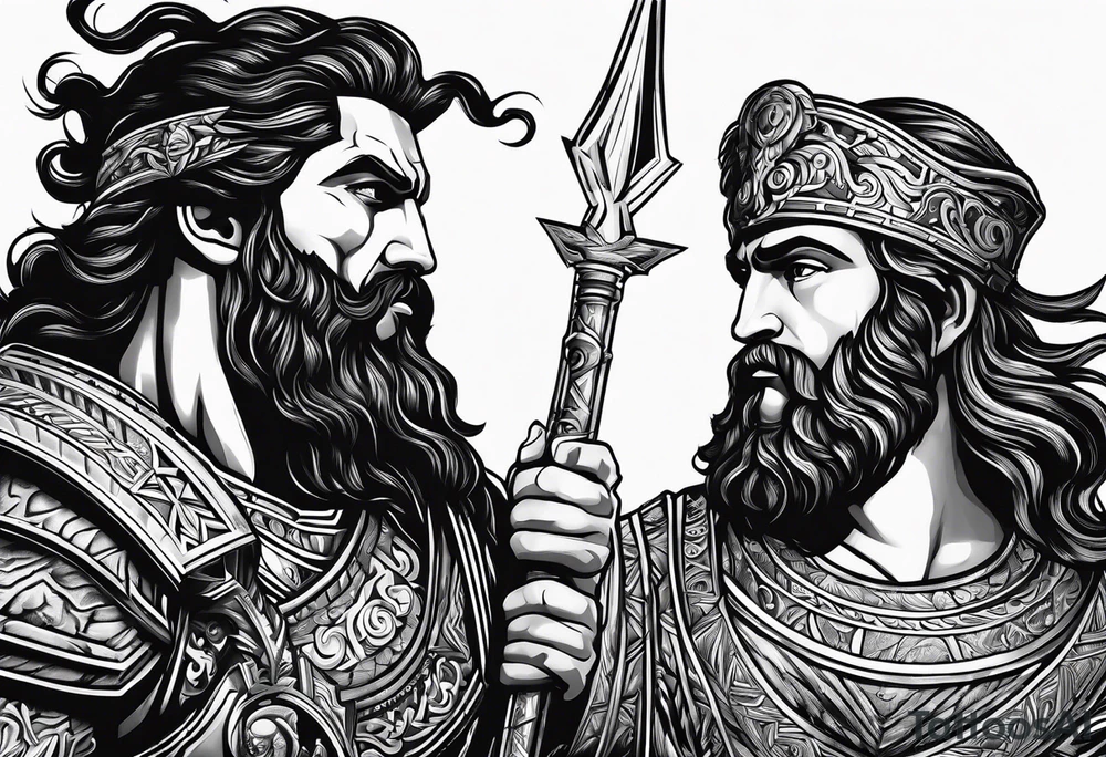 Mascusline Greek mythology lighting bolts tattoo idea