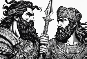 Mascusline Greek mythology lighting bolts tattoo idea