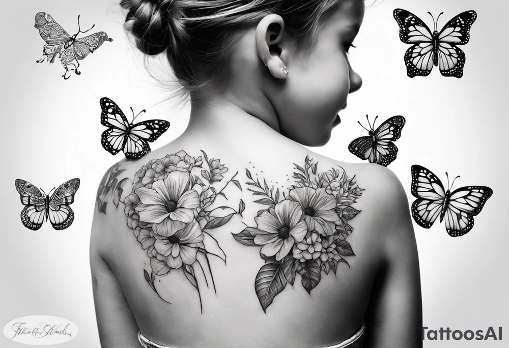 tattoo to represent that I have 3 children (girls). For inspiration I like flowers, butterflies, the beach, giraffes, tattoo idea