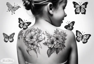 tattoo to represent that I have 3 children (girls). For inspiration I like flowers, butterflies, the beach, giraffes, tattoo idea