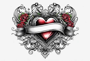 Heart with banner tattoo idea