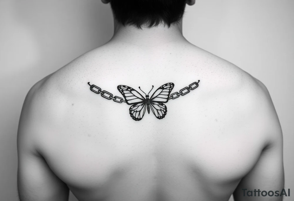 Chain link chain, butterfly, i ♥️ u alan knutson, you're my person tattoo idea