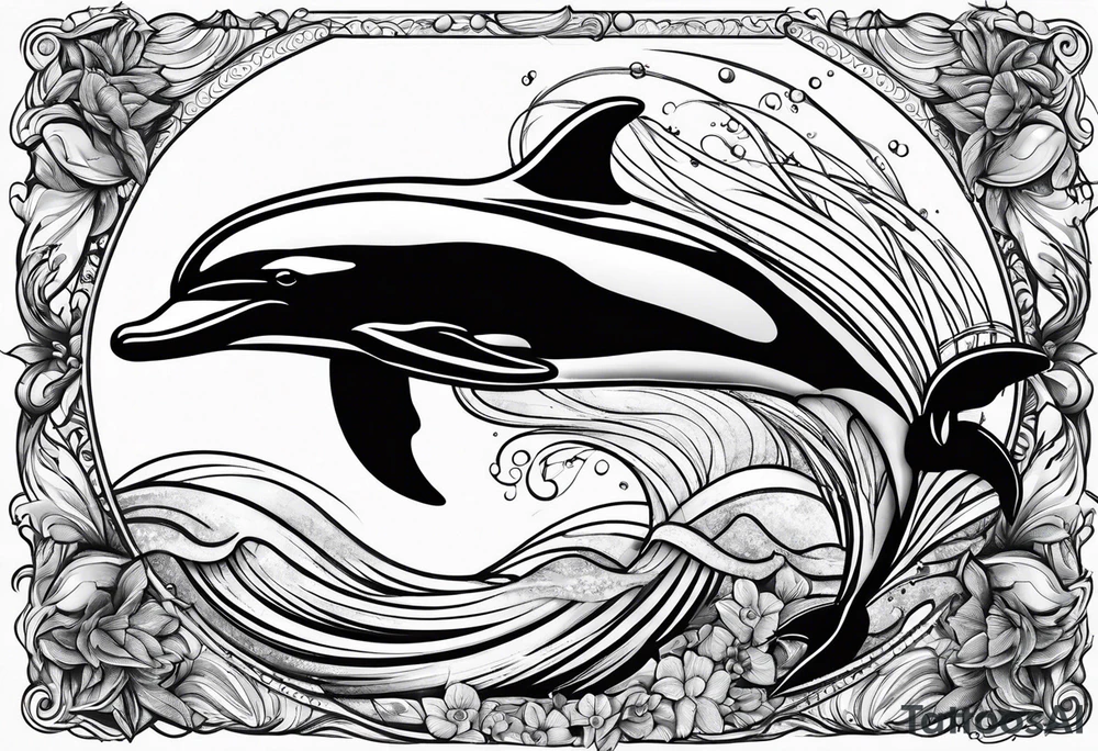 simple dolphin representing victory tattoo idea