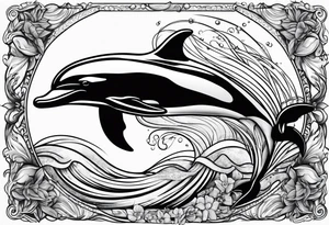 simple dolphin representing victory tattoo idea