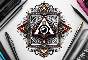 free masonry symbol , rectangle tattoo idea