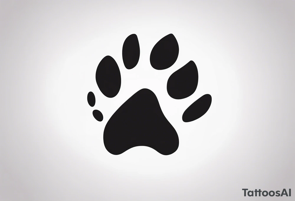 Dogs paw print with jaxy writing tattoo idea