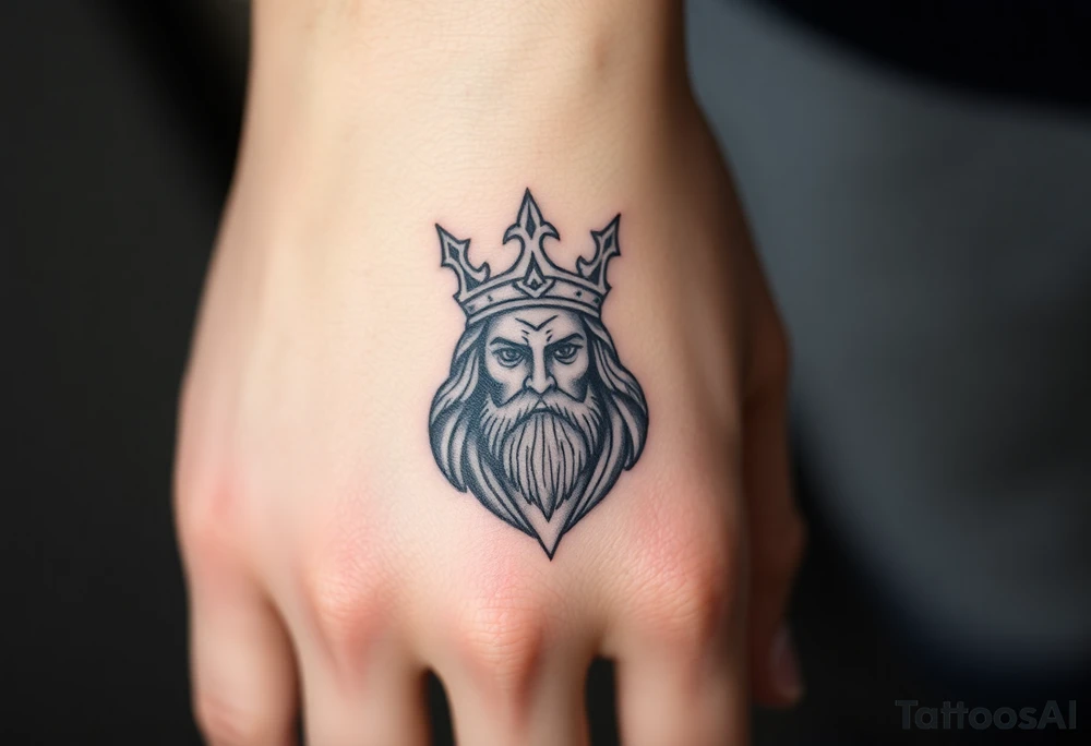 Hades Greek god with crown tattoo idea