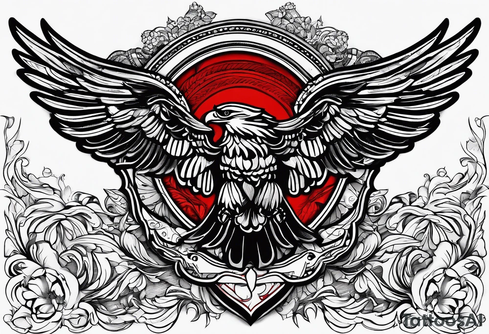 united airlines with red wings tattoo idea