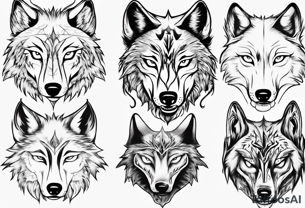 wolf with frozen eyes tattoo idea