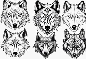 wolf with frozen eyes tattoo idea