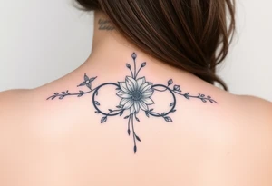 January December July birth flower infinity sign jayden maya tattoo idea