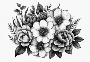 Small bouquet of flowers tattoo idea