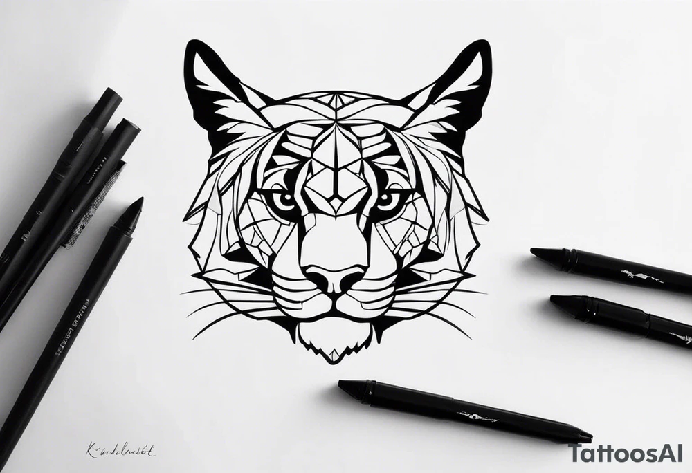 Силуэт черной кошки с крыльями бабочки tattoo idea