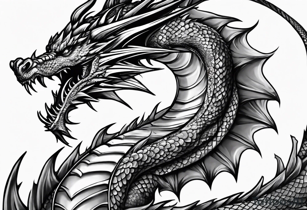Dragon wrapped around a sword tattoo idea