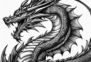 Dragon wrapped around a sword tattoo idea