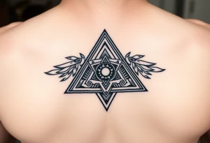 aztec triangle with intricate pattern tattoo idea