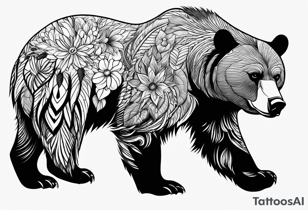 Angry Black Bear, traditional tattoo idea