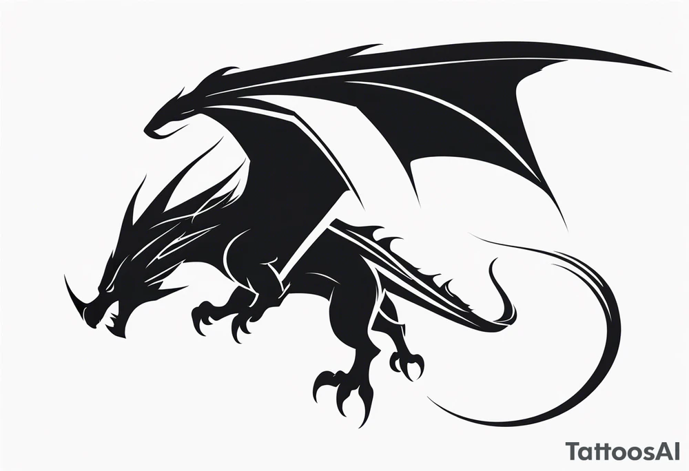 Wyvern silhouette tattoo idea