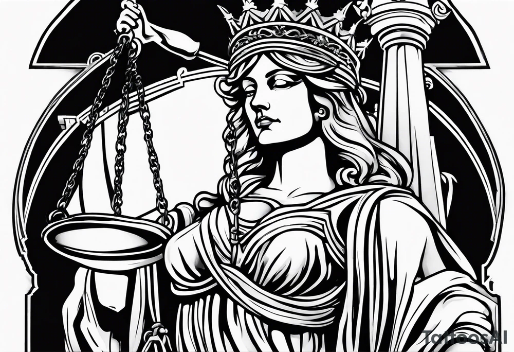 lady justice tattoo idea