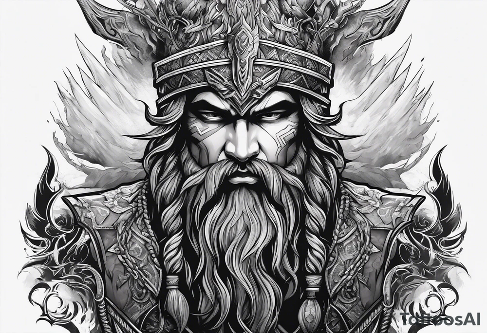 Valhalla mist fog lightning tattoo idea