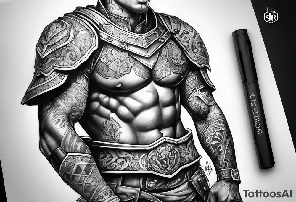 half sleeve, upper right arm and shoulder, armor tattoo idea half sleeve, upper right arm and shoulder, armor tattoo idea
