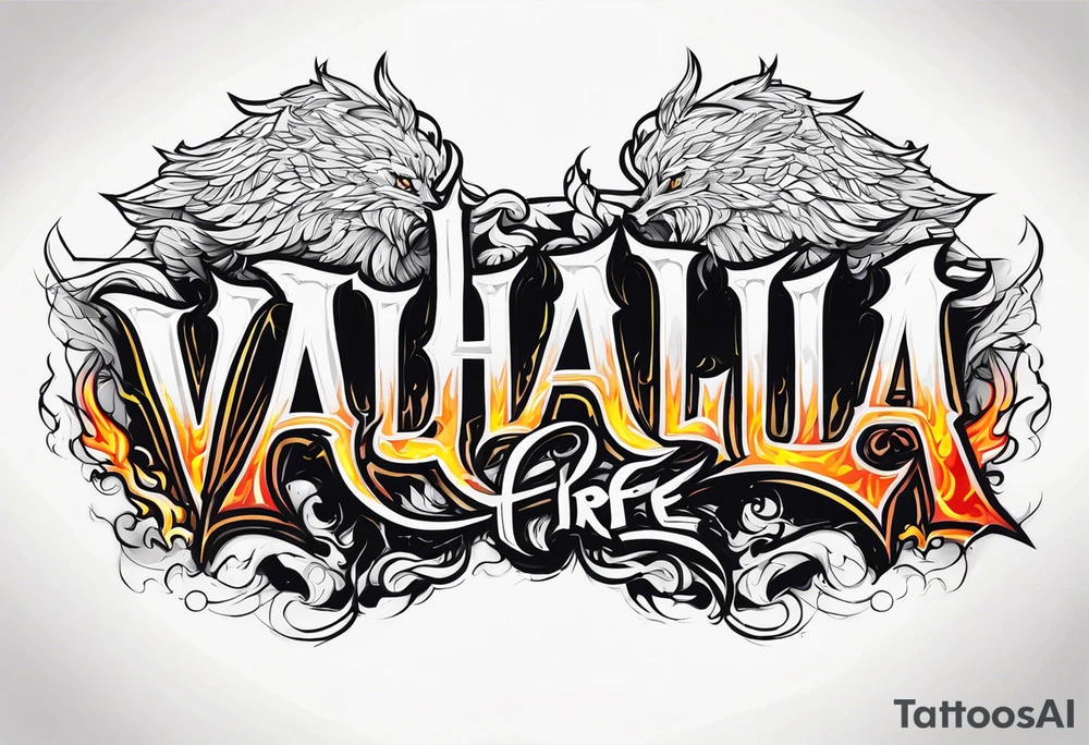 Valhalla on fire tattoo idea