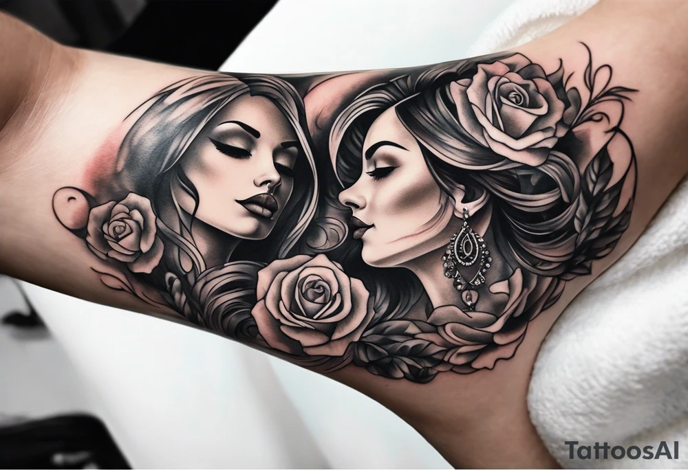 husband and wife tattoo with fingerprints tattoo idea